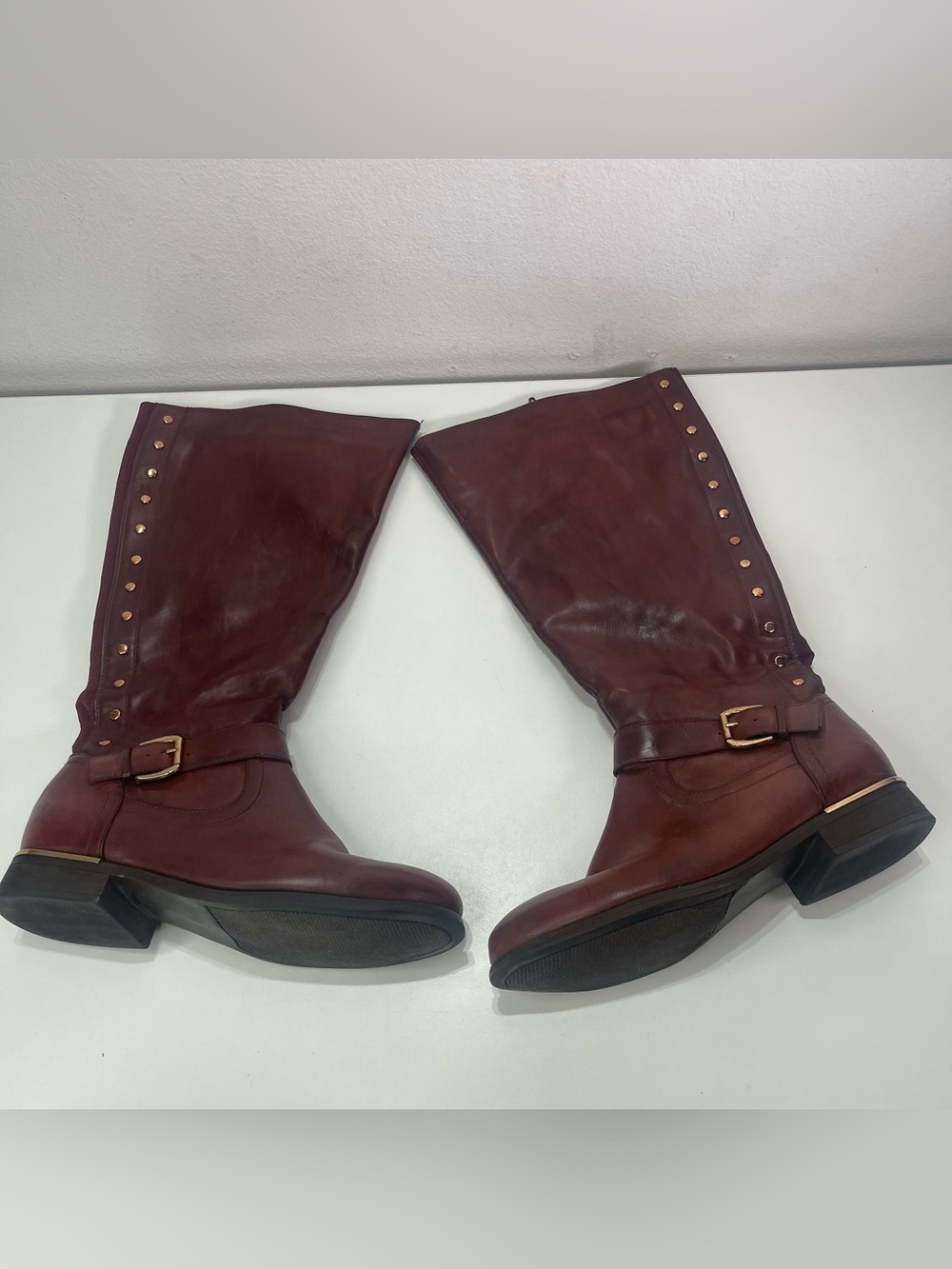 Cloud walkers Avenue Knee High Riding Boots Women’s 10 W Studded Buckle Zip